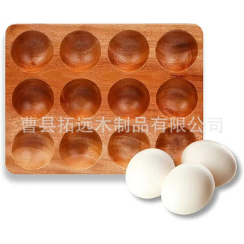 Customized Acacia Wood Egg Tray Kitchen Egg Storage Tray Wooden Egg Tray Can Be Printed with Logo Factory Production