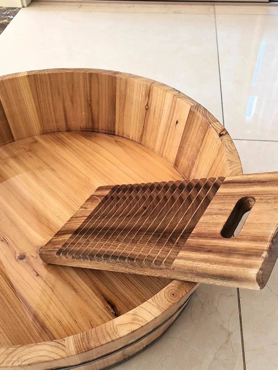 Solid Wood Washboard Large Household Thickeneded Pure Natural Camphor Wood Washboard Hand Washing Clothes Wooden Kneeling Board