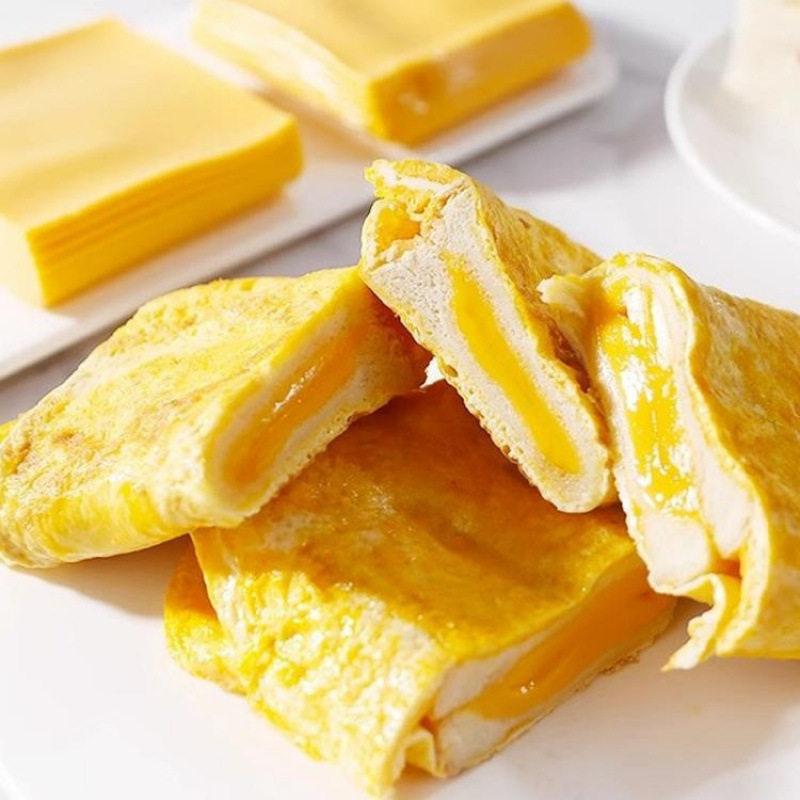Yellow Cheddar Cheese Slices 460g Cheese Slices Breakfast Burger Sandwich Cheese 40 Slices Wholesale