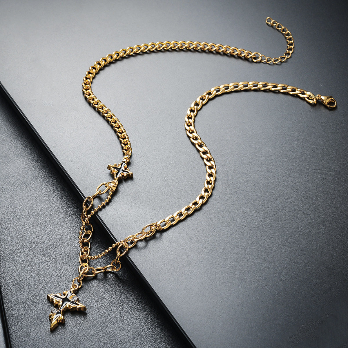 项链男钛钢不掉色简约百搭饰品女毛衣链新款时尚个性爆款嘻哈配饰