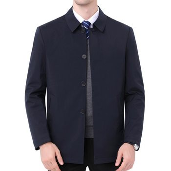 Light Down Jacket for Middle-aged and Elderly Men's Winter New Men's Lapel Down Jacket Dad's Buckle Casual Top