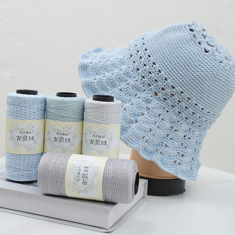 1.5mm Round Strand Hollow Cotton Wool Medium Thick Cotton and Linen Thread Handmade DIY Knitting Hook Bag Hook Hat Cushion Thread