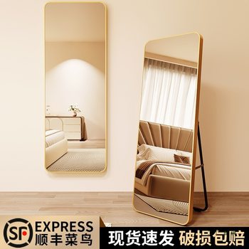 Explosion-Proof Full-Length Mirror Floor-Standing Dressing Full-Body Home Wall-Mounted Wall-Mounted Girls' Bedroom Clothing Store Good Glass