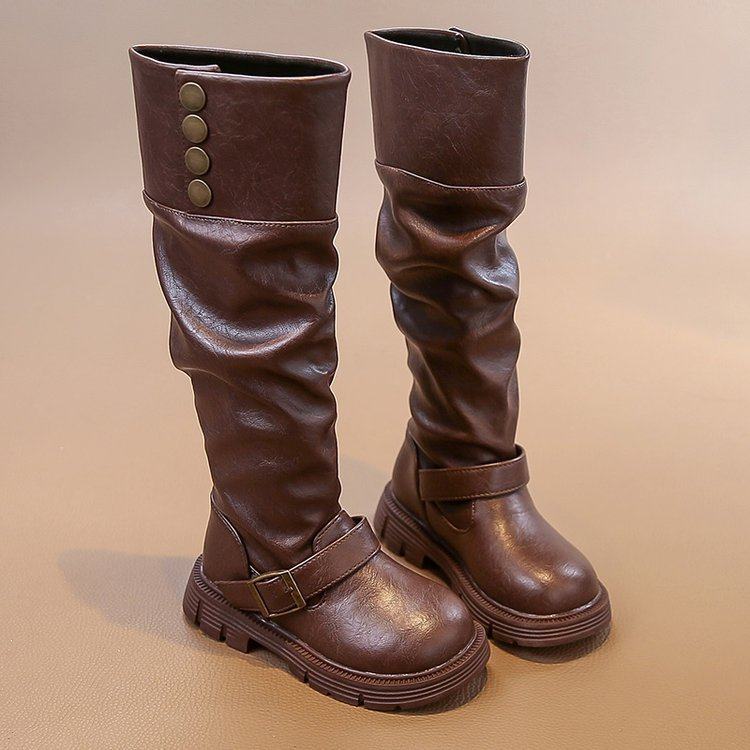 Western Cowboy Wasteland Style Long High Boots for Women 2025 Autumn and Winter New Thick-Soled Pile Boots Two-Wear Knight Boots
