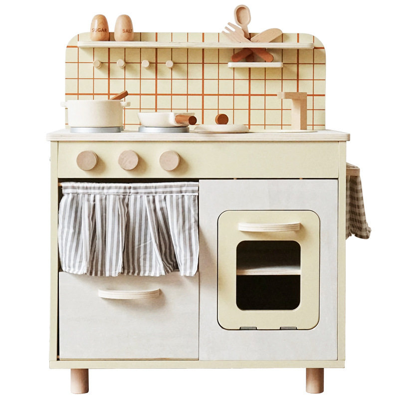 Nordic style simulation refrigerator doll room mini furniture boys and girls cooking pot suit kitchen toy washing machine