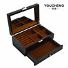 Spot New Double Layer Jewelry Box Black Matte Paint Watch Box with Mirror Jewelry Storage Box Jewelry Box