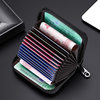 Top Layer Cowhide Organ Card Holder Crocodile Pattern Women's Card Holder Men's Card Bag Multifunctional Zipper Small Wallet Anti-Magnetic