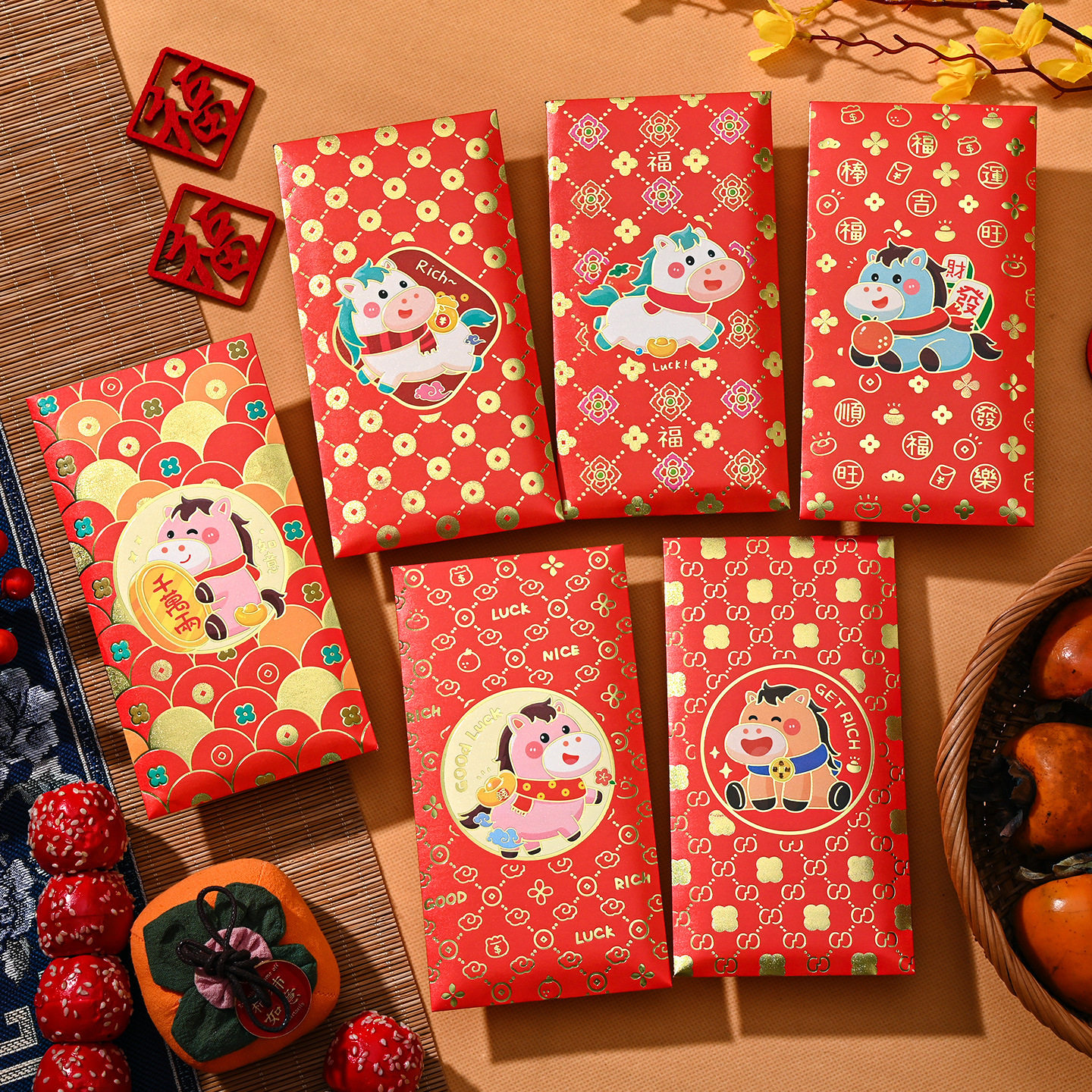 2026 Large Cartoon Red Envelopes for Spring Festival, Personalized Creative New Year Lucky Money Envelopes Wholesale New Style Lucky Money Envelopes