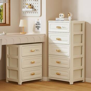Under-Desk Storage Cabinet Household Cupboard Plastic Bedroom Sundry Storage Cabinet Bedside Table Living Room Multi-Functional Drawer Cabinet