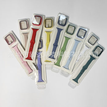 Suitable for Apple Silicone Protective Case Set Strap Iwatch 8/7 se 654 PC Case One-in-One Two-in-One