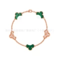 Five-flowered peacock green diamond rose gold