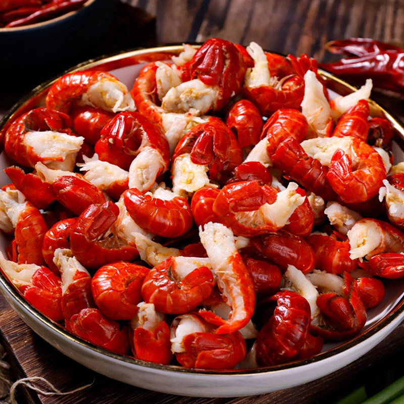 Lobster Tail with Juice, Small Seafood, Lobster Tail Without Ice Coat, Crayfish Tail, Fresh Quick-Frozen Large Shrimp Tail Wholesale