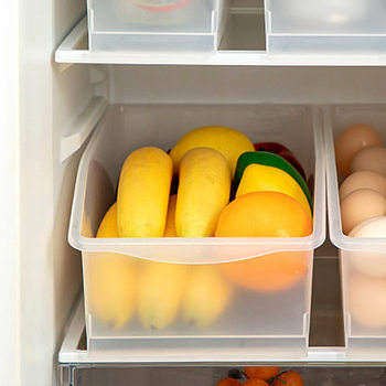 Kitchen cabinet with pulley sorting storage box with handle transparent refrigerator storage box desktop sundry box