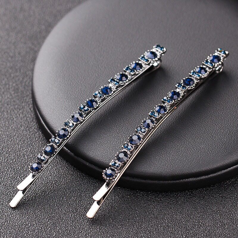 大号简约镶水钻发夹一字夹ins高颜值刘海夹网红发卡精致边夹头饰