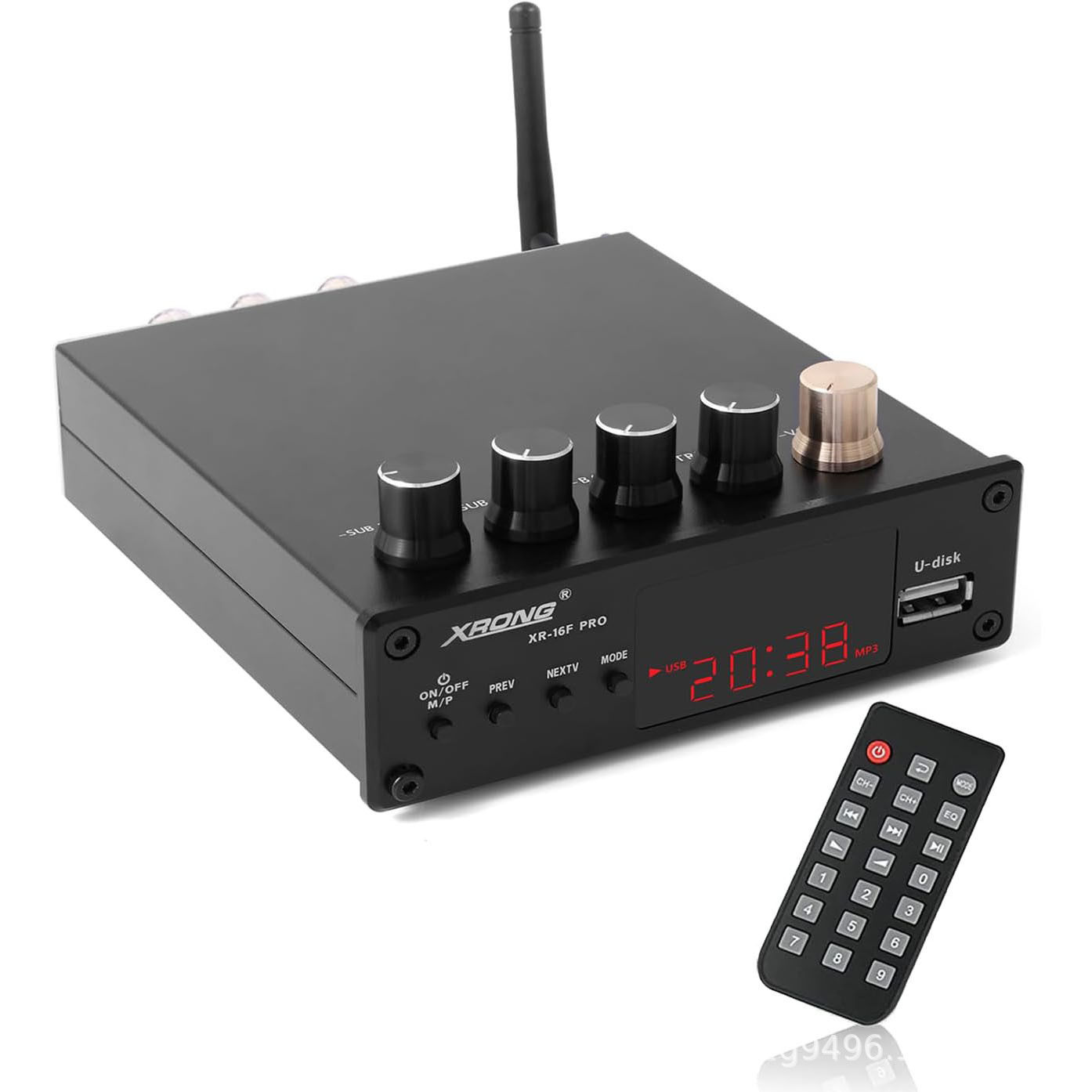 300W Bluetooth stereo amplifier 2.1 channels, digital amplifier receiver, subwoofer with remote control
