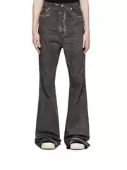 RO Dark Wind Washed Hand Brushed Dark Earth Grey Stretch Mop Casual Micro Horn Tight Slim Men's and Women's Jeans