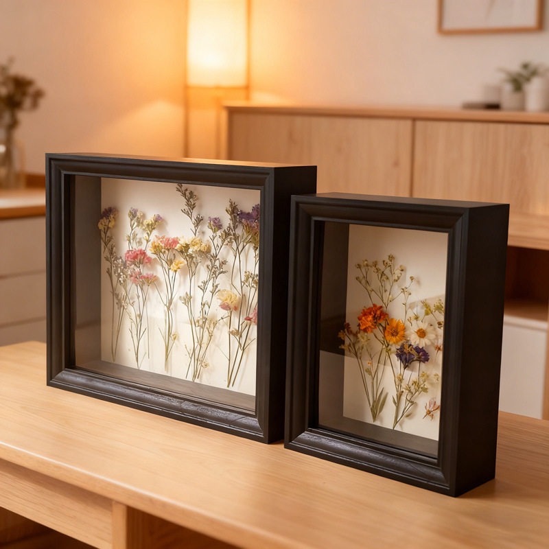 Hollow Dried Flower Photo Frame Empty Frame Display Stand Eternal Flower Butterfly Shell Specimen Frame Creative Handmade DIY Three-Dimensional Picture Frame