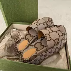 G Home 2023 New Internet Celebrity Summer Factory Direct Sales Embroidered Slippers Printed Increased Thick Sole Casual One-Word Women's Sandals