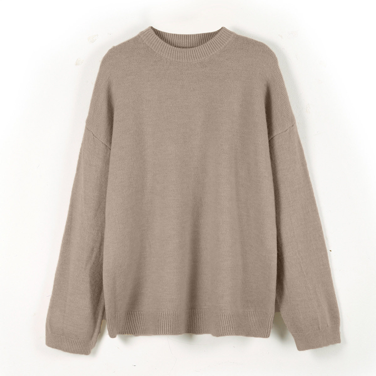 Womens Oversized Gray Pullover Sweater Soft Cashmere Blend Cozy Thick Knit Autumn Winter Casual Wear Wholesale