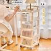 Multi-layer Trolley Storage Rack Cream Style Bedside Cabinet Wheeled Mobile Floor-standing Drawer-type Snack Toy Storage Rack