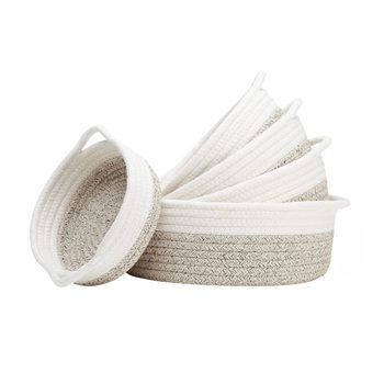 Ins European Cotton Rope Dirty Clothes Basket Household Round Storage Basket Desktop Sundry Basket Bedroom Baby Toy Storage Basket