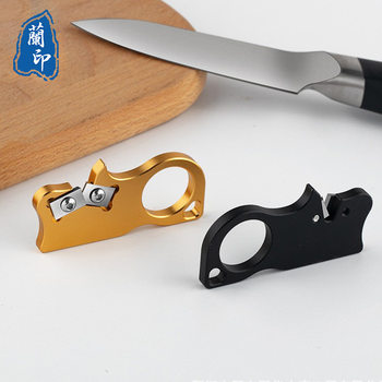 Aluminum alloy portable sharpener mini sharpening stone keychain outdoor mountain camping picnic sharpening tool