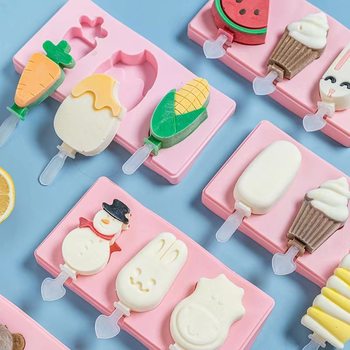 Ice cream mold children's cartoon DIY new creative homemade ice cream mold easy demoulding ice cream mold