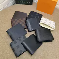 European and American classic foreign trade wallet supply fashion popular letters men's old flower plaid short clip wallet 60223