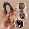 Round Bun Hair Tie High Ponytail Fixing Claw Clip V-Shaped Trendy New Hairpin for Women Back of the Head Hair Accessory
