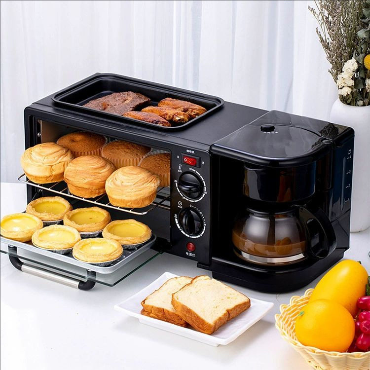 Cross-Border British Standard Oven Bread Maker Multifunctional Household Baking Toaster Electric Coffee Maker Hot-Selling Three-In-One