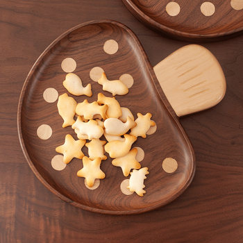 Creative Black Walnut Mushroom Tray Solid Wood Washable Children's Cute Dinner Plate Wooden Cartoon Fruit Snack Plate