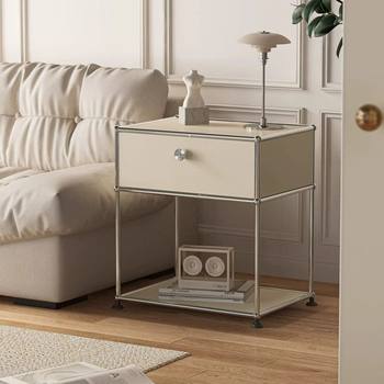 Second-Hand Bedroom Bedside Table Stainless Steel Module Combination Sideboard Light Luxury Home Living Room Cupboard Storage Cabinet