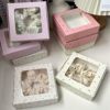 in stock transparent window sausage ring gift box high-grade hand-made hair ring hair accessories universal gift box flying machine box wholesale