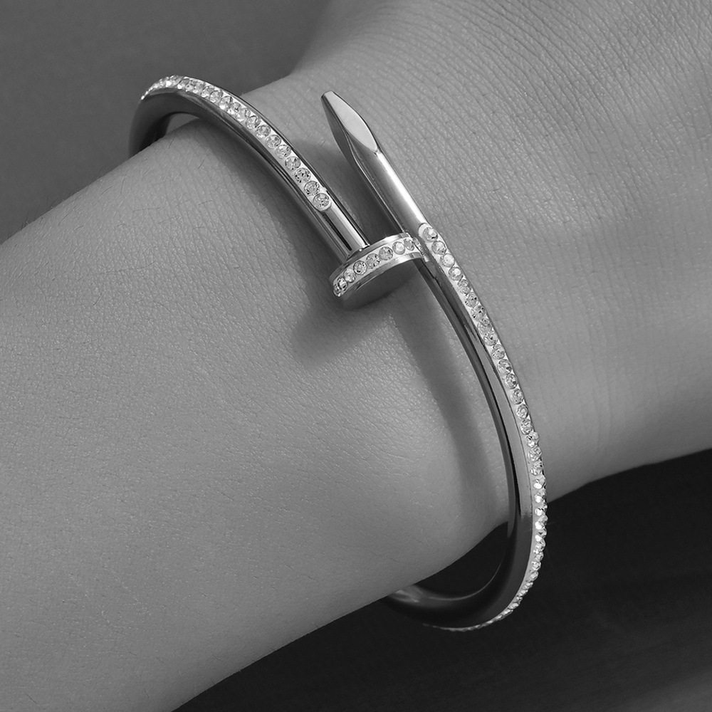 欧美热卖时尚不锈钢金色手镯不易褪色18K不锈钢首饰gold bangles