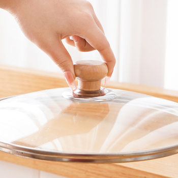 Universal Solid Wood Bead Pot Button Top Household Anti-scalding Can Stand Pot Lid Handle Kitchen High Temperature Resistant Not Hot Pot Button Handle