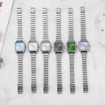Square alloy bamboo steel crawler women's watch cold wind simple small dial female student quartz watch wholesale