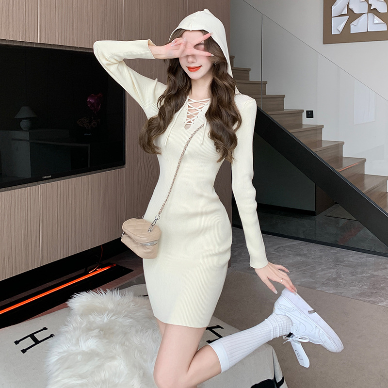 Áo Len Nữ Áo Len Mũ Liền Hàng Mùa Xuân Thu Đông