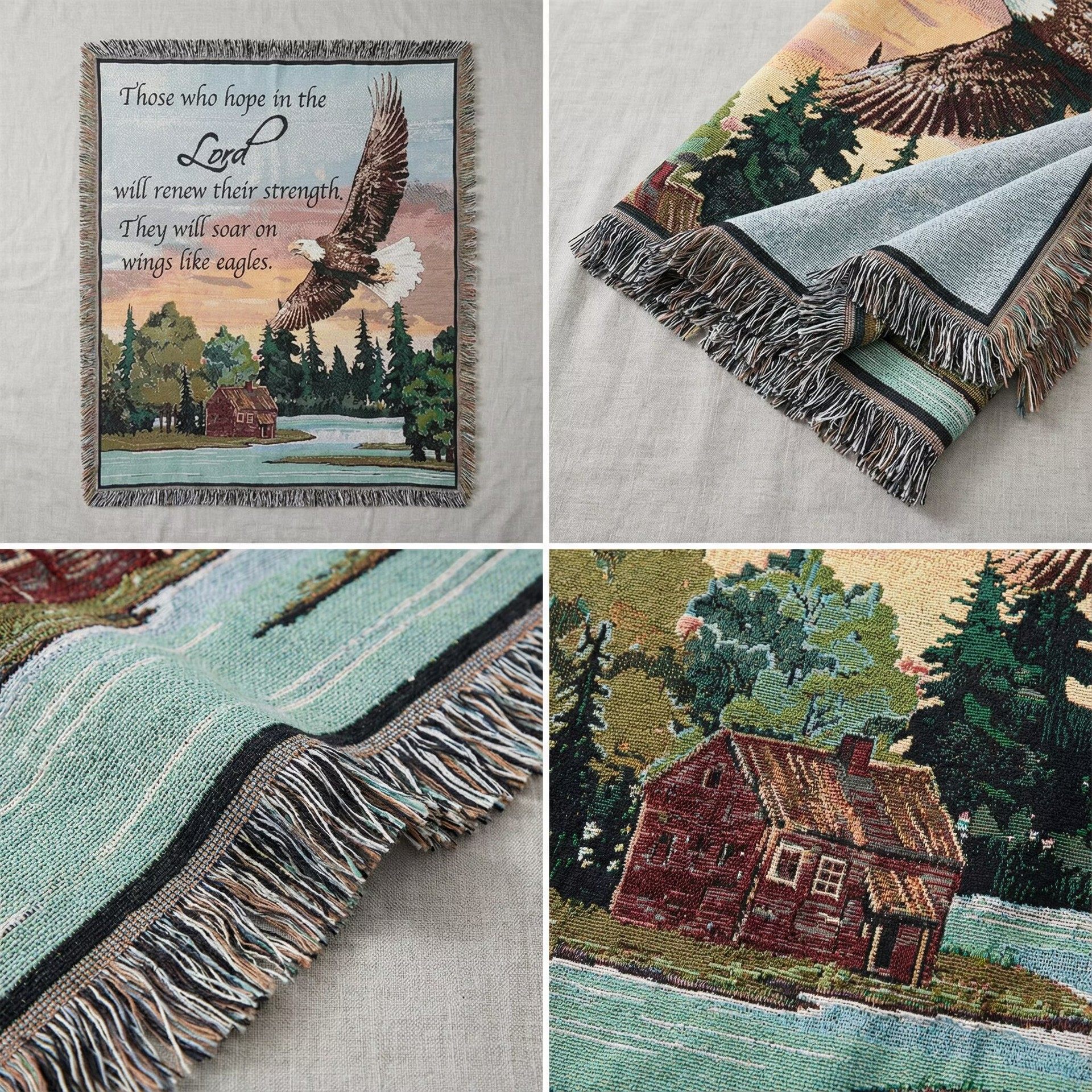 Cross-Border Amazon Temu Tapestry Throw Bible Eagle Line Blanket Decorative Cover Sofa Towel Tapestry