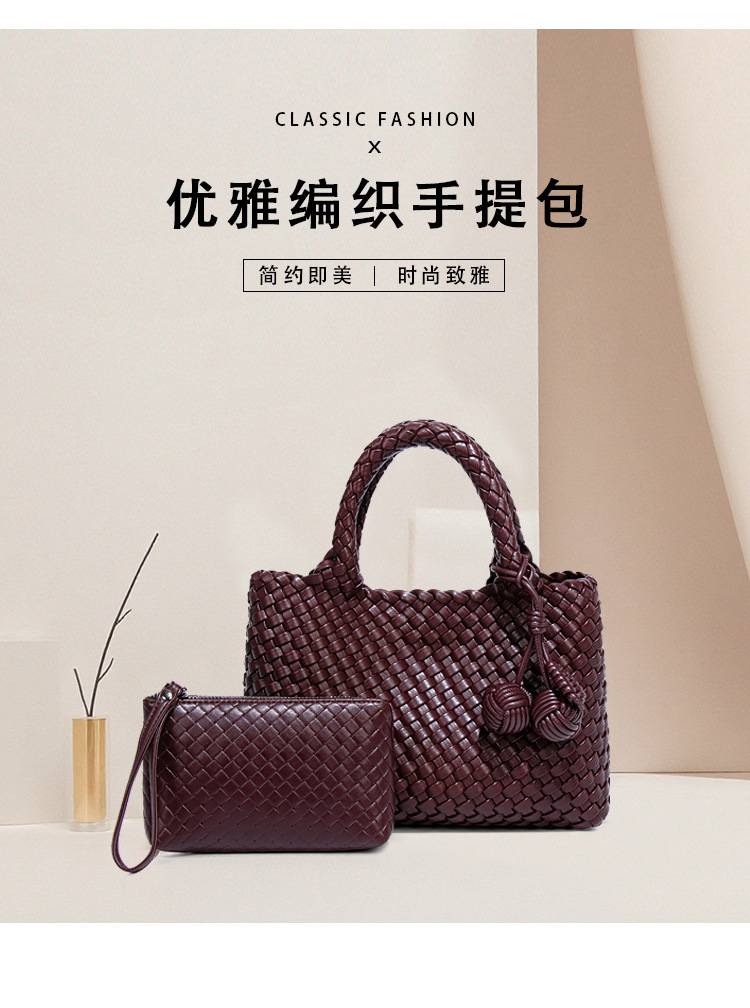 Túi xách tay nữ da PU dáng tote nhỏ đeo chéo — B2405 # màu bạc, B2405 # màu đen, B2405 # màu nâu, B2405 # Màu tím khoai môn