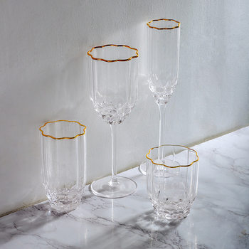European Style Entry Luxury Diamond Goblet Crystal Glass Household Phnom Penh Red Wine Glass Champagne Glass Whiskey Wine Glass