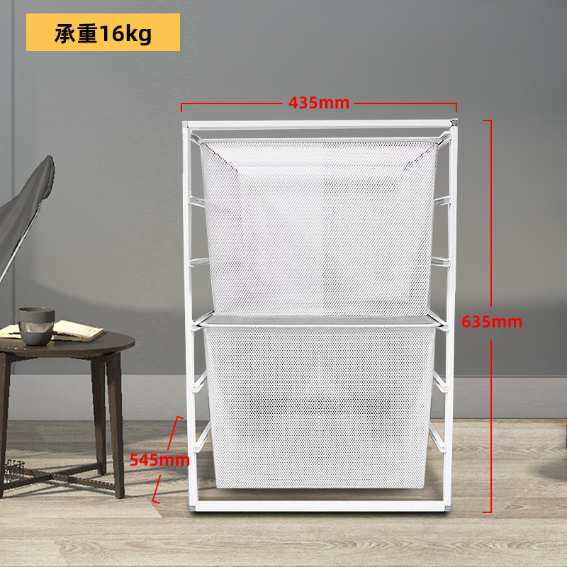 Wardrobe Drawer-type Storage Basket Layered Partition Rack Wardrobe Storage Artifact Storage Basket Mesh Basket Storage Rack