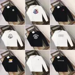 Correct Version High-Quality Spring and Autumn New Style Mengjia Classic Casual Versatile Long-Sleeve T-Shirt Unisex Casual Loose Fit