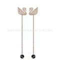 Gold diamond swan rose gold earrings
