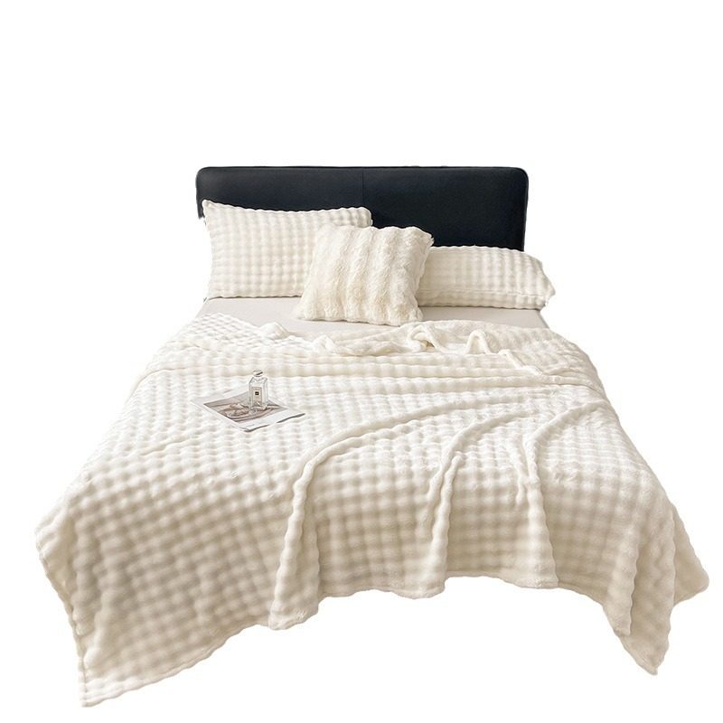 Flannel Bubble Rabbit Plush Blanket Office Sofa Blanket Milk Velvet Double-sided Blanket Foreign Trade Cross-border Blanket