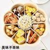 Hot Pot Platter with a Rotatable Draining Basket, Plate for Placing Vegetables, Multifunctional Compartmentalized Double-Layer Side Dish