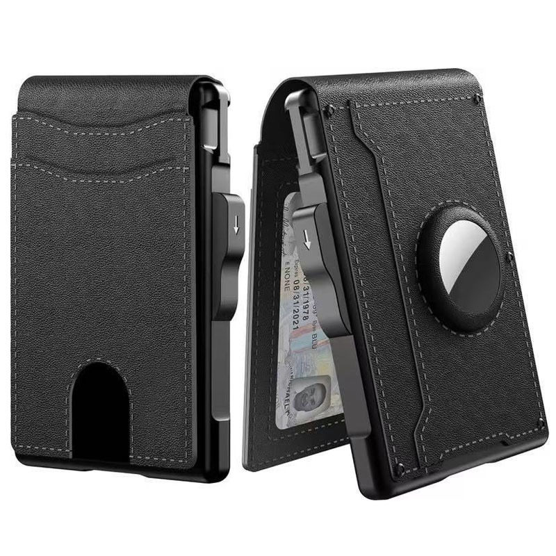 Cross-Border Hot-Selling Rfid Men's Card Holder Metal Anti-Magnetic Anti-Theft Automatic Card Ejection Wallet Credit Card Business Card Box Wallet