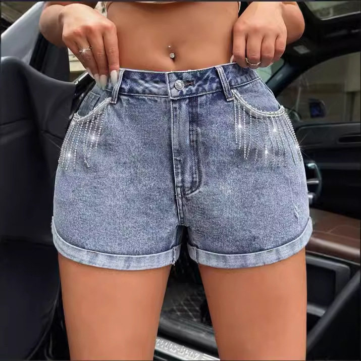 Casual Frayed Denim Shorts Stylish Versatile Trendy Summer Wear for Women Wholesale Available