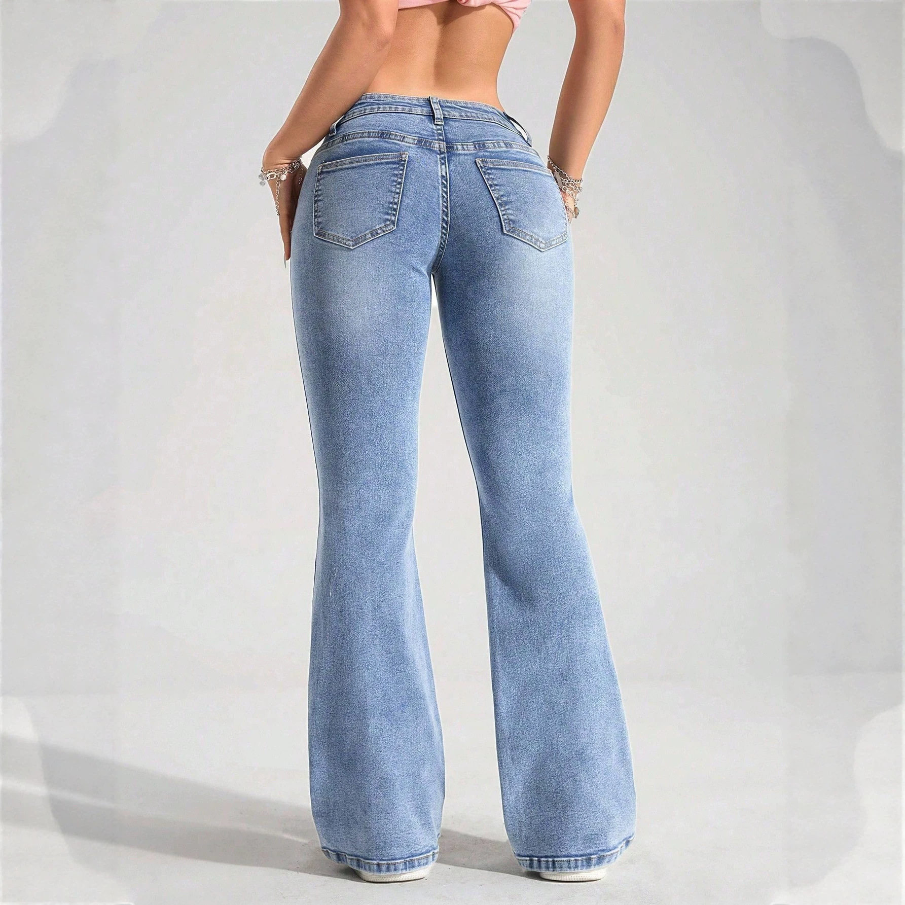 High Stretch Low Rise Womens Casual Denim Jeans Versatile Fit Comfortable Fabric Trendy Design Ready to Ship