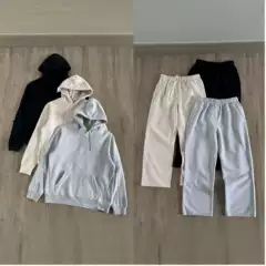 Collaboration Series Dental Floss 3m Reflective Strip Logo Print Sports Composite Fleece Sweatshirt and Pants Set