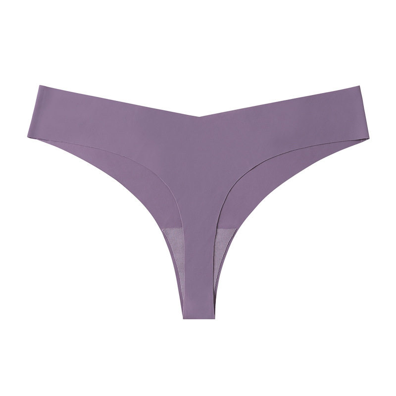 欧美低腰冰丝裸感无痕纯棉裆透气大码T型内裤 女士性感一片式内裤